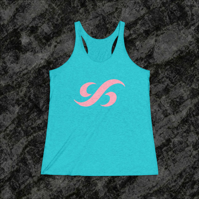 Signature Flow Knot Racerback Tank– Pink Logo Edition