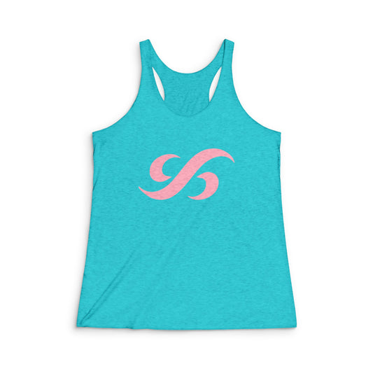 Signature Flow Knot Racerback Tank– Pink Logo Edition