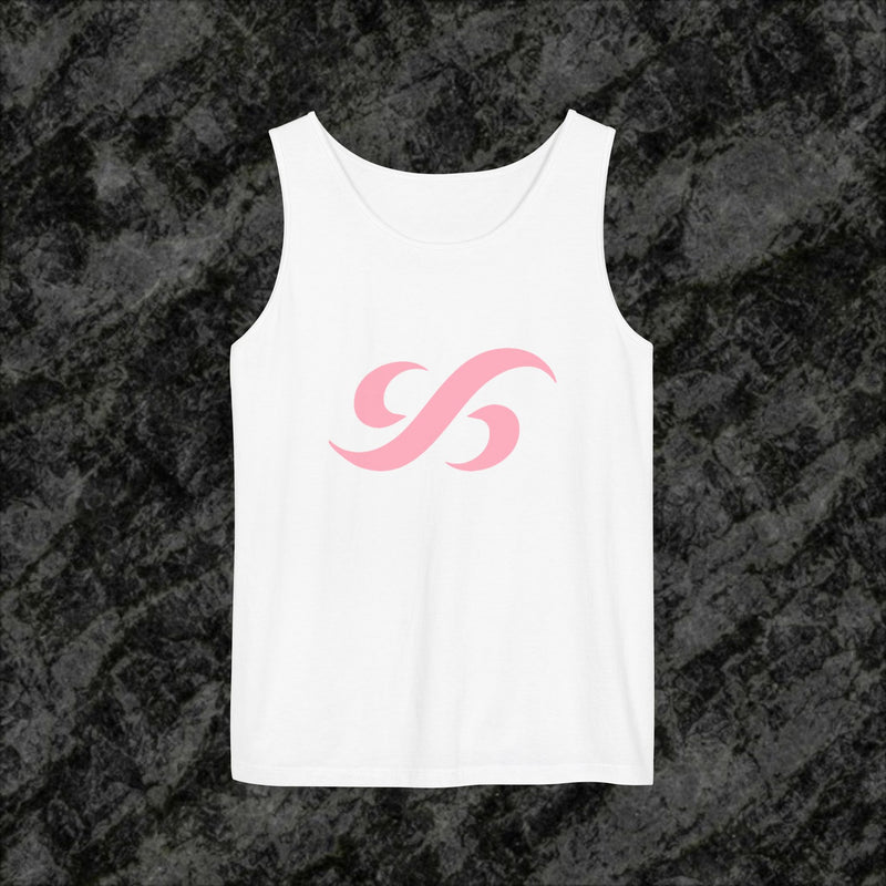 Signature Flow Knot Tank Top – Pink Logo Edition