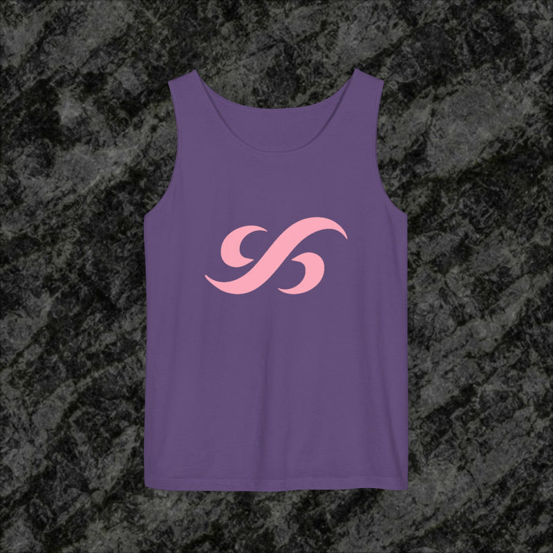 Signature Flow Knot Tank Top – Pink Logo Edition