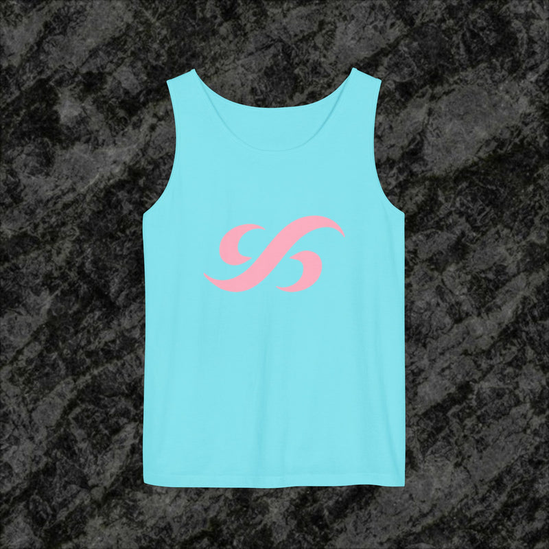 Signature Flow Knot Tank Top – Pink Logo Edition