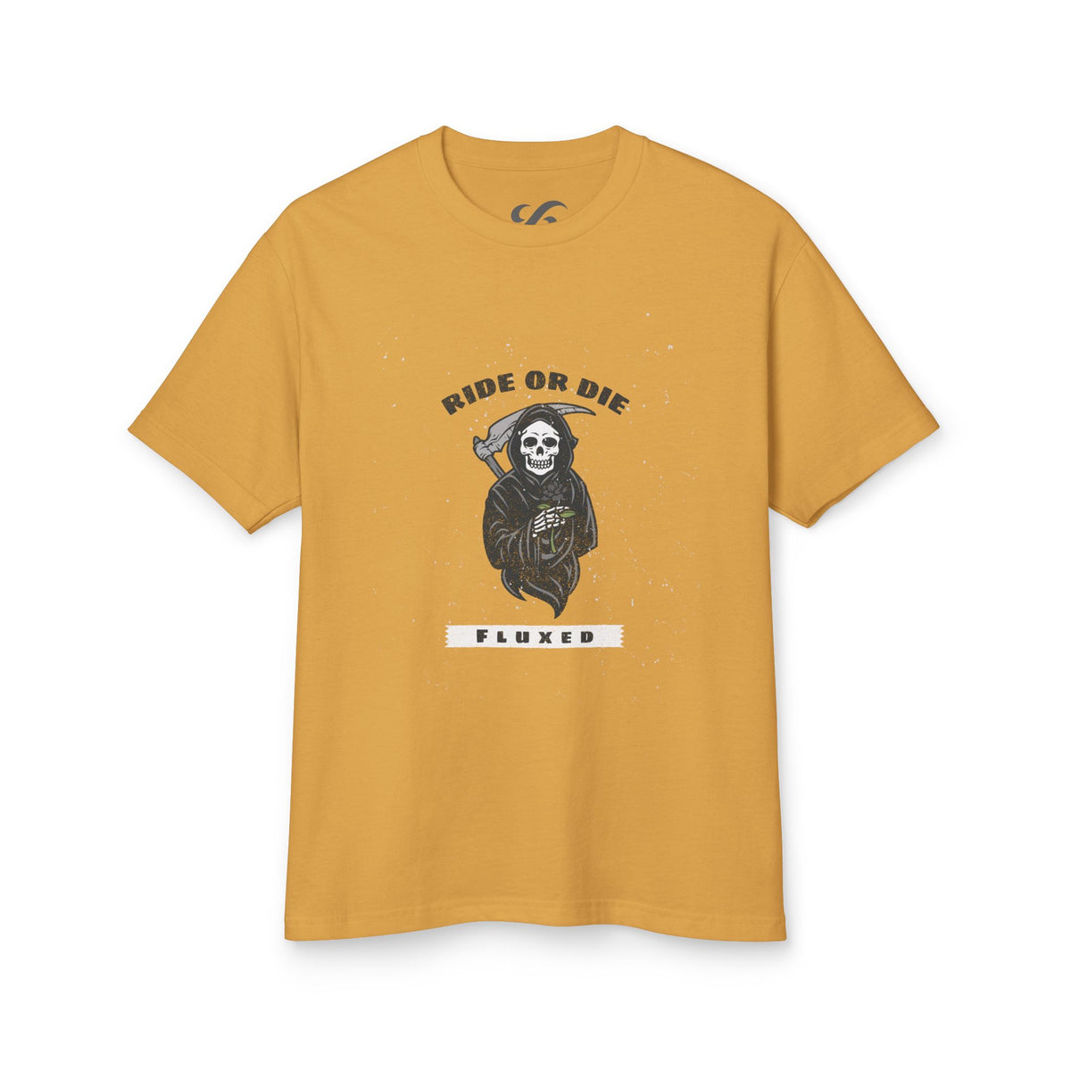Fluxed Skull Tee — 'Ride or Die' Vintage Reaper Graphic T-Shirt