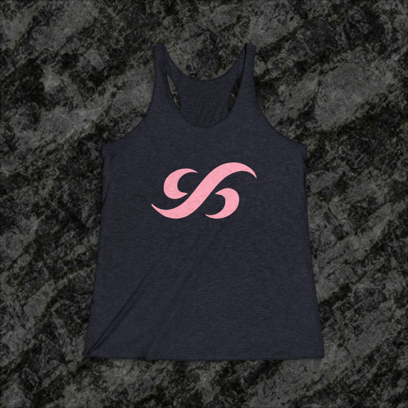 Signature Flow Knot Racerback Tank– Pink Logo Edition
