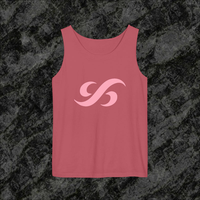 Signature Flow Knot Tank Top – Pink Logo Edition